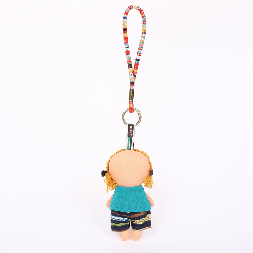 Handmade Fabric Doll Bag Charm Keychain Assortment - Cute Plush Hanging Accessories